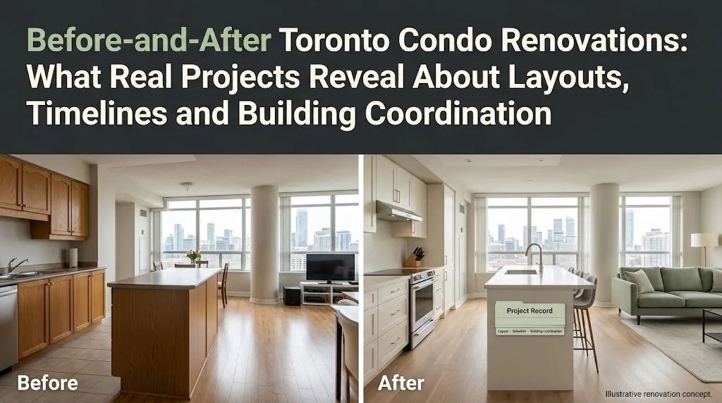 Before-and-After Toronto Condo Renovations: What Real Projects Reveal About Layouts, Timelines and Building Coordination