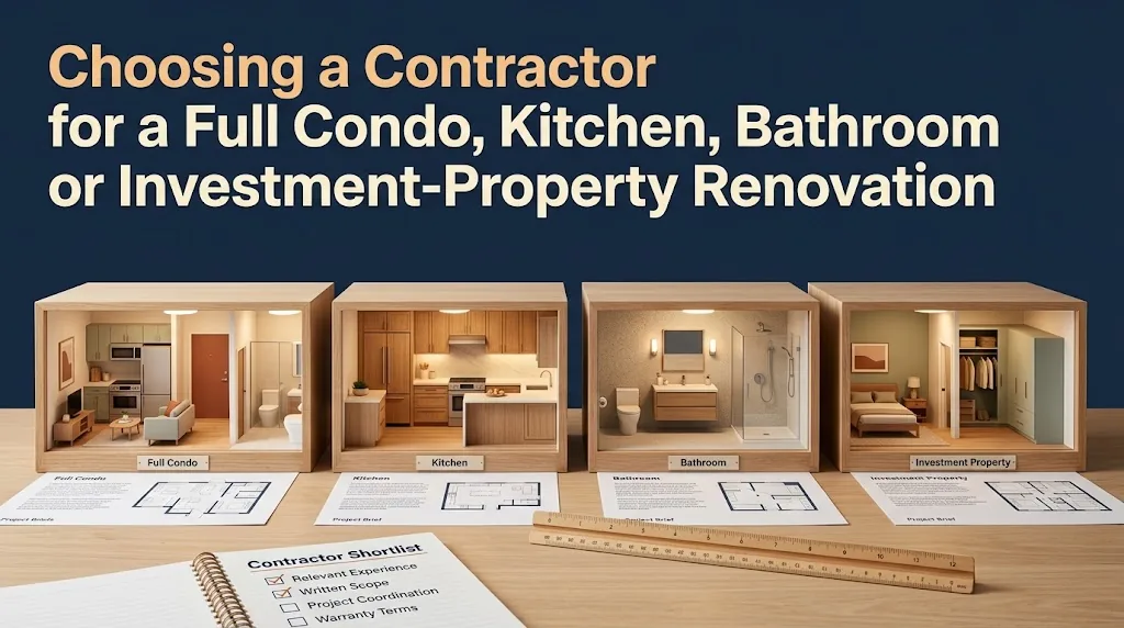 Choosing a Contractor for a Full Condo, Kitchen, Bathroom or Investment-Property Renovation