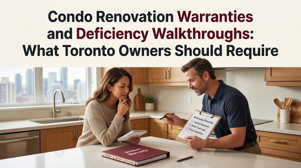 Condo Renovation Warranties and Deficiency Walkthroughs: What Toronto Owners Should Require