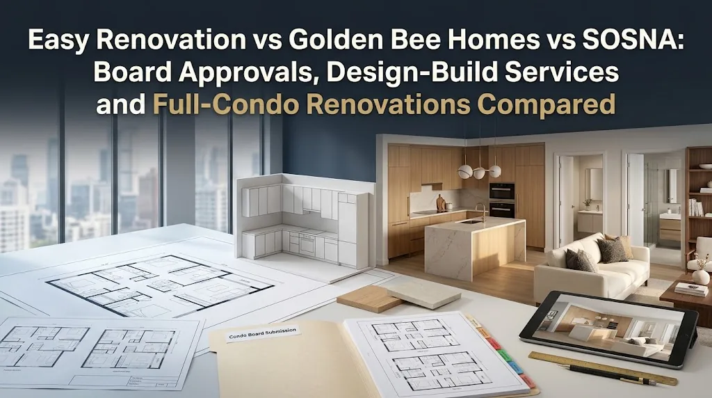 Easy Renovation Vs Golden Bee Homes Vs Sosna: Board Approvals, Design-Build Services And Full-Condo Renovations Compared