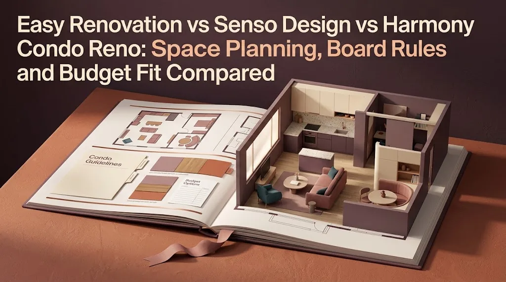 Easy Renovation vs Senso Design vs Harmony Condo Reno: Space Planning, Board Rules and Budget Fit Compared