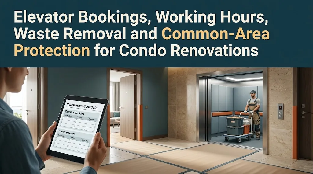 Elevator Bookings, Working Hours, Waste Removal and Common-Area Protection for Condo Renovations